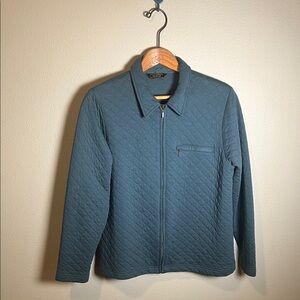 L.L.Bean Quilted Blue Zip-Up M